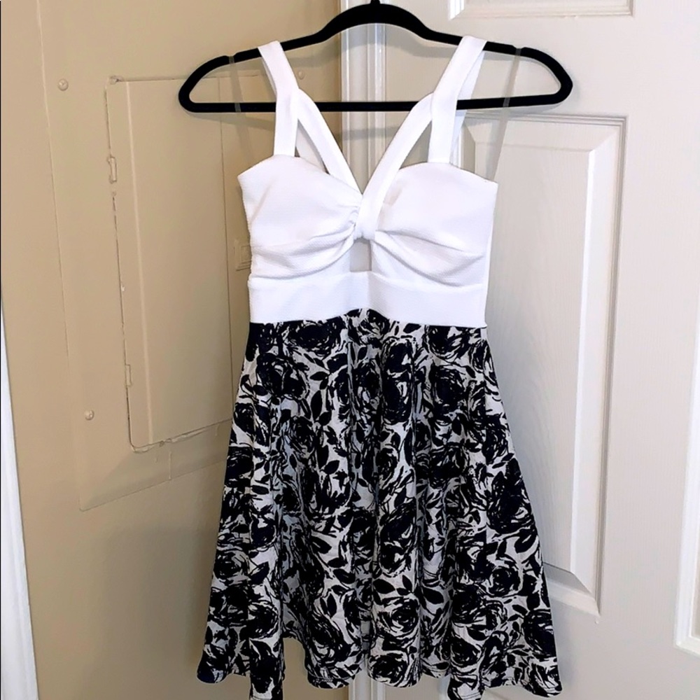 Black and white floral dress